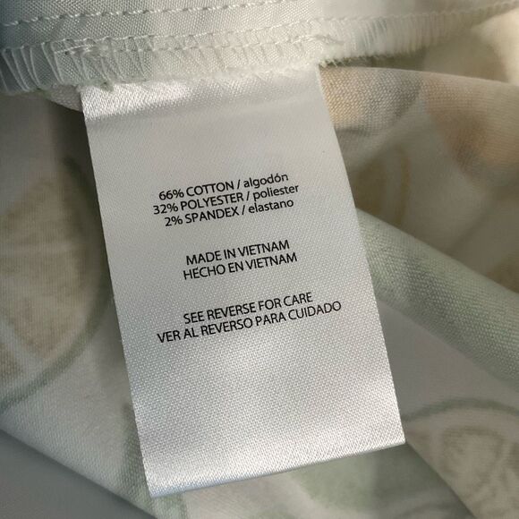 ISAAC MIZRAHI Tailored Shorts Womens‎ size 14 White Yellow Lemon Lime Summer 5” - Picture 8 of 10